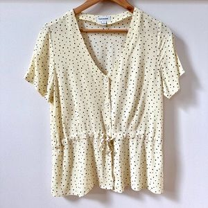 Frank and Oak - Yellow Polka Dot Blouse